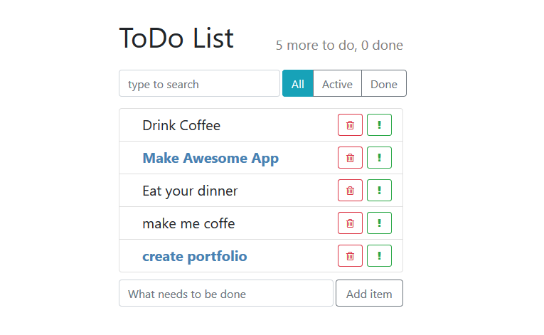react todo app screenshot